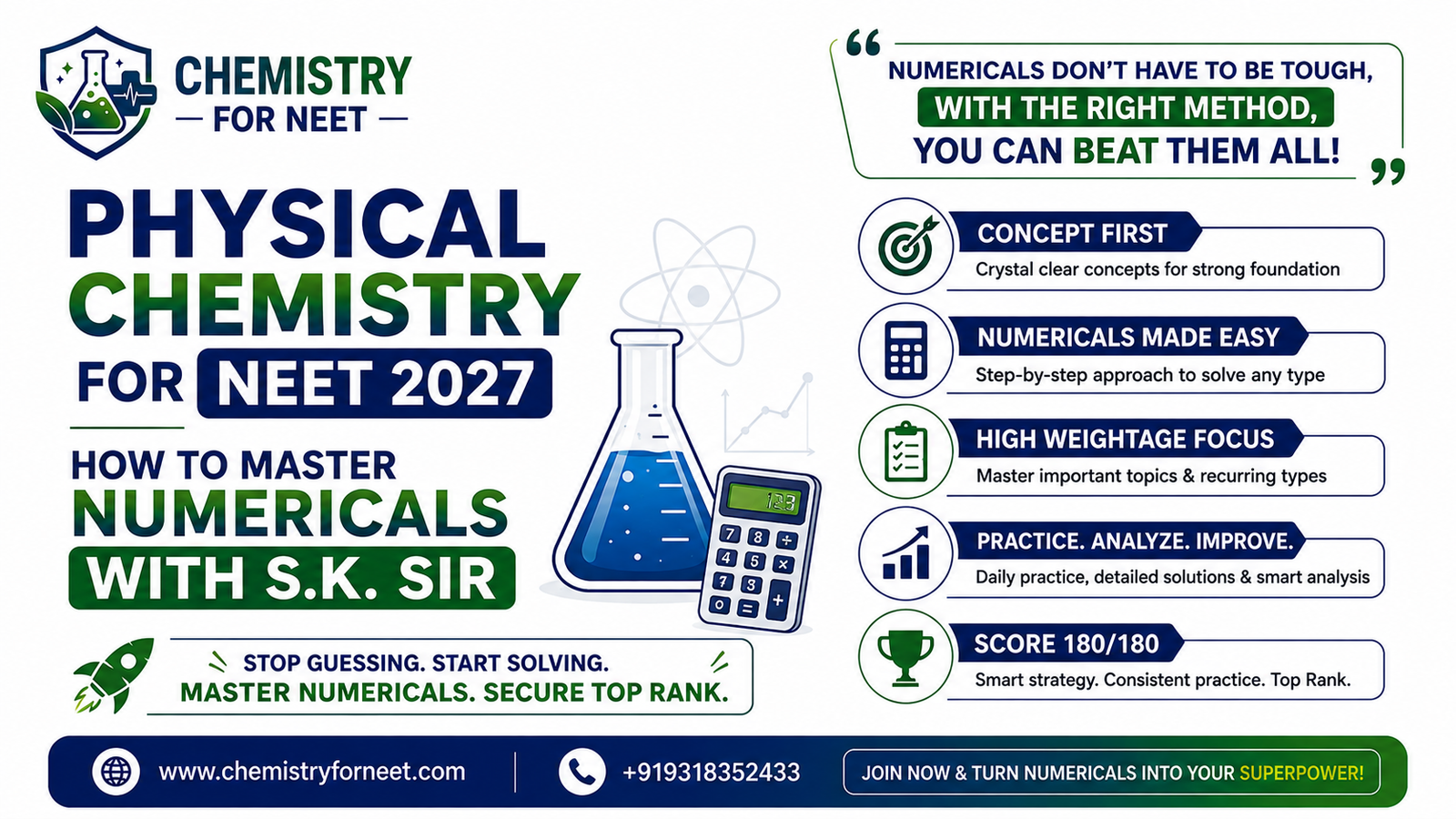 Physical Chemistry numerical problem solving for NEET 2027