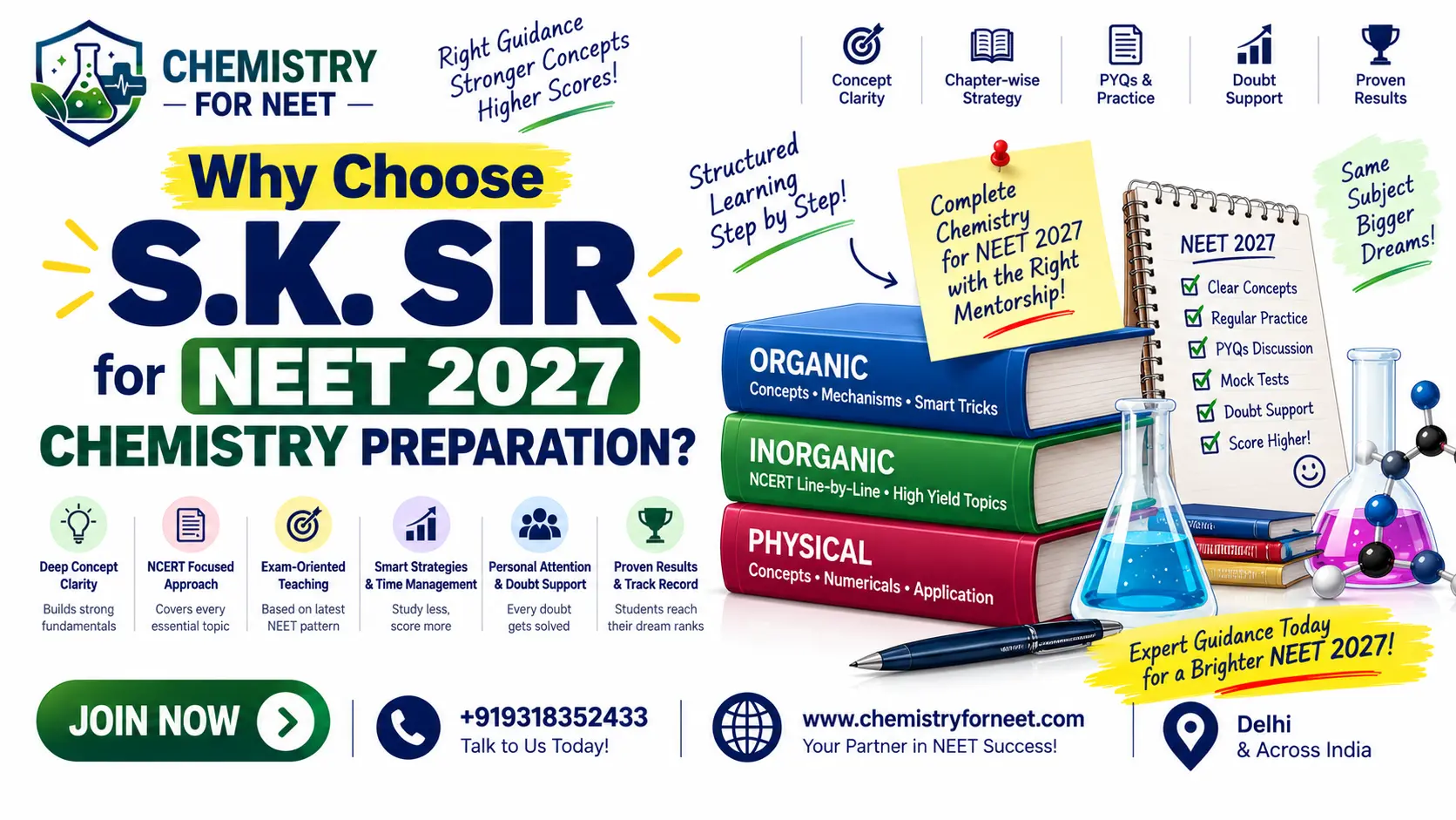 Why Choose S.K. Sir for NEET 2027 Chemistry Preparation?