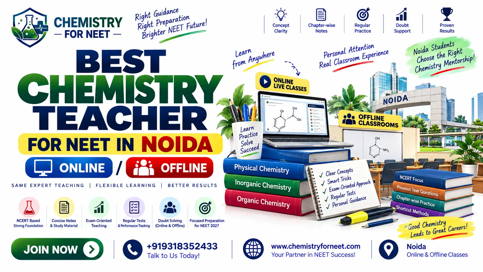 Best Chemistry Teacher for NEET in Noida: Online or Offline?